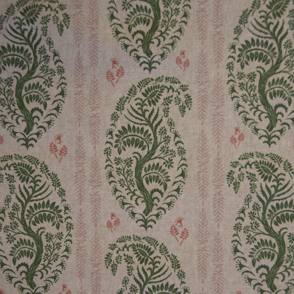 Lussino - Green/Pink on Linen 1