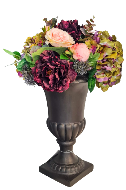Silk Flower arrangement - Large Black Vase 4
