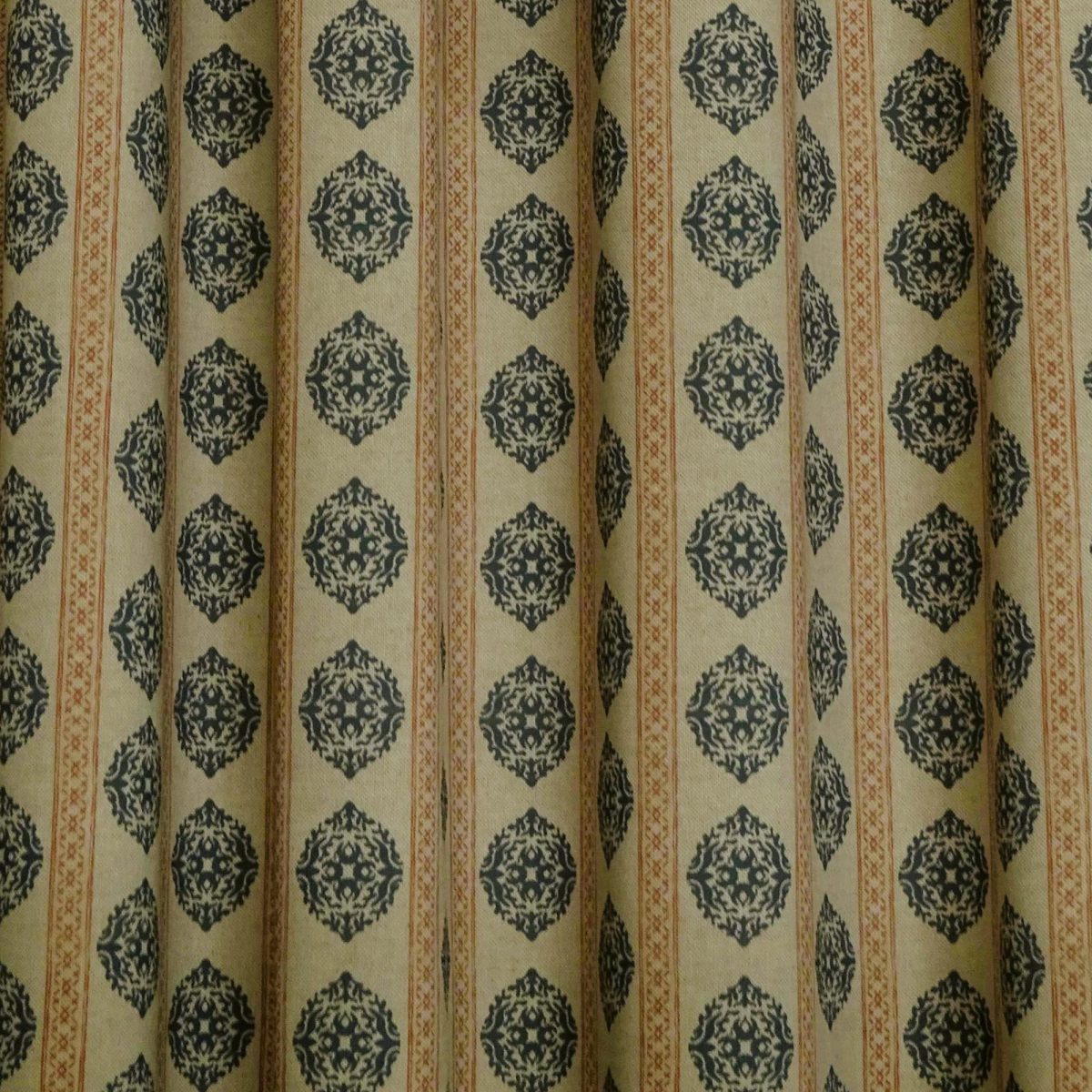 Ansari Indigo Coral Linen Look 1